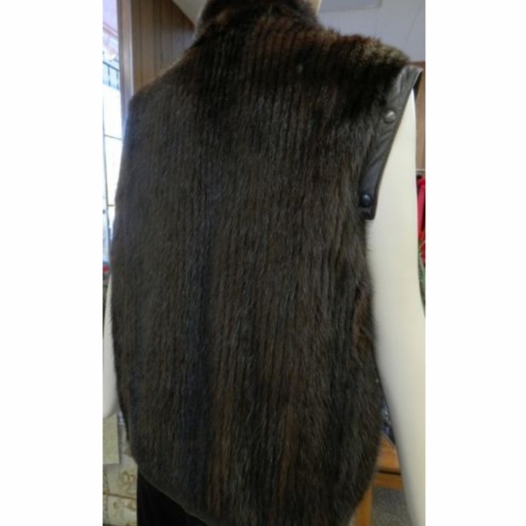 Corded Mink Fur Jacket; Converts to Vest - Picture 6 of 6